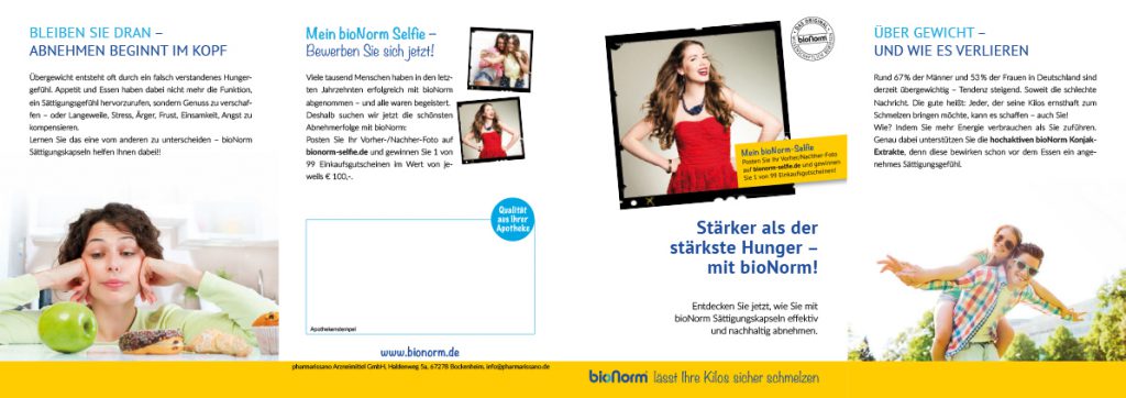 bioNorm Folder, Flyer, Tipps zum abnehmen, Wunschfigur